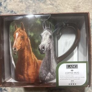 LANG Horse Mug Heads Up 2013 Artwork by Chris Cummings New In Box Great Gift